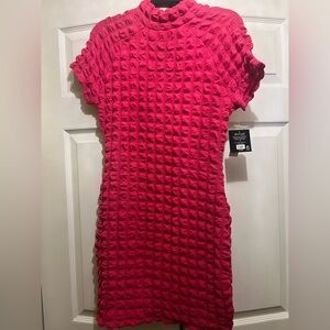 Elegant Fushia Textured Dress